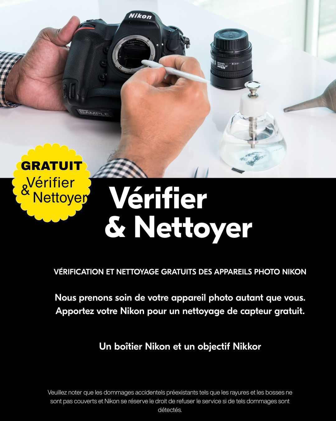 Nettoyage des boîtiers et objectifs Jan 5th 2025